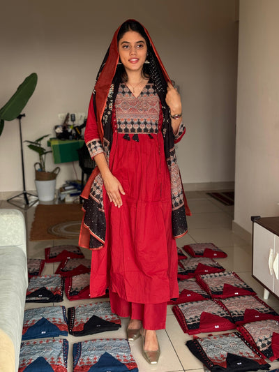 HIFI Ajrakh cotton queen drop