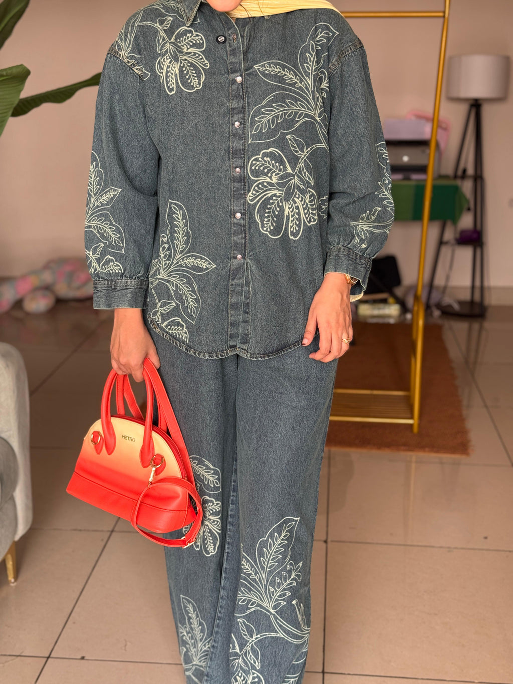 HIFI Leafy denim cordset