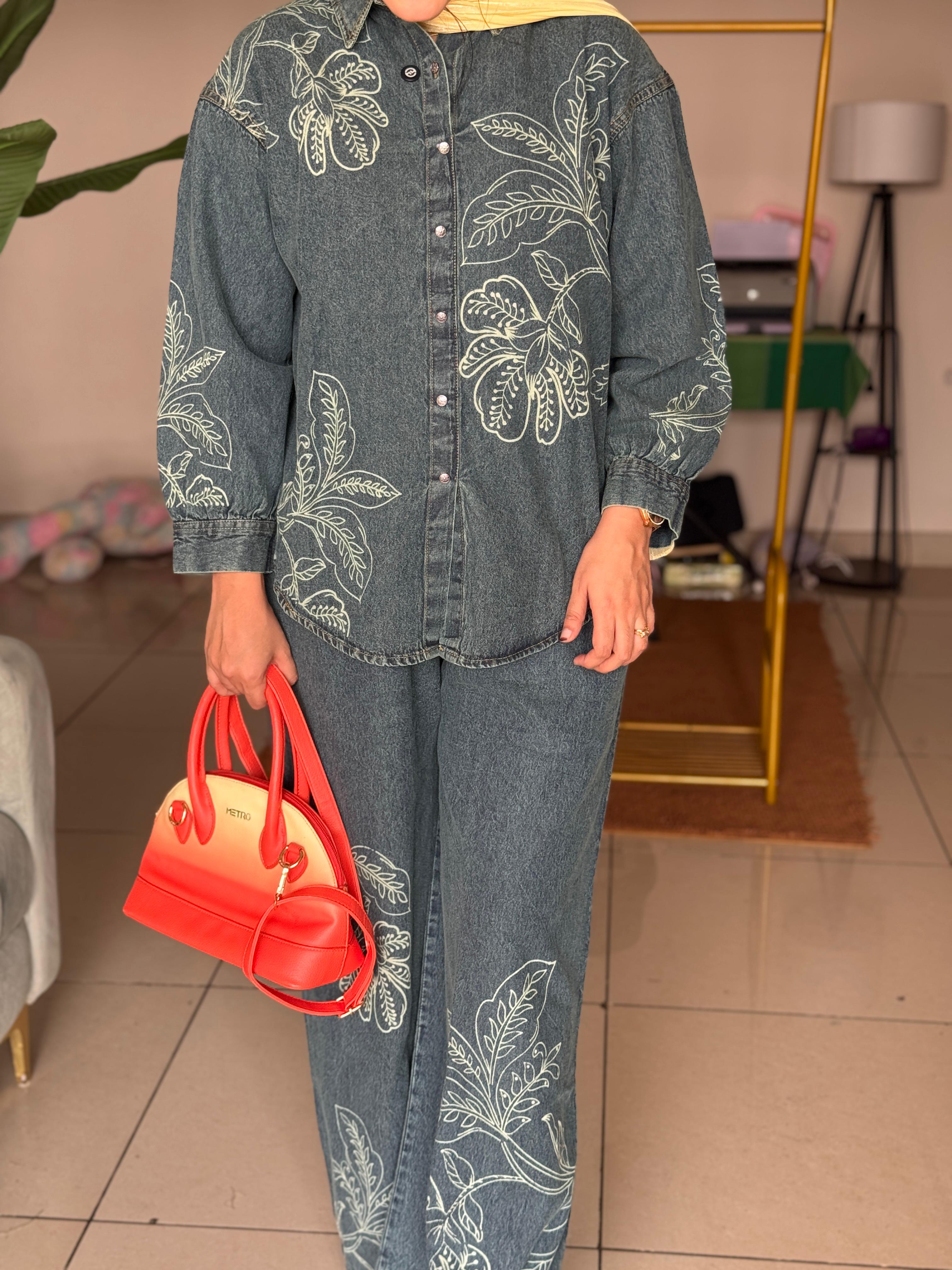 HIFI Leafy denim cordset