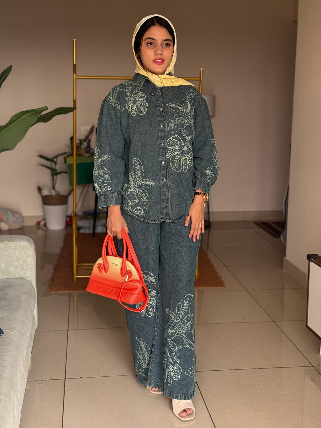 HIFI Leafy denim cordset