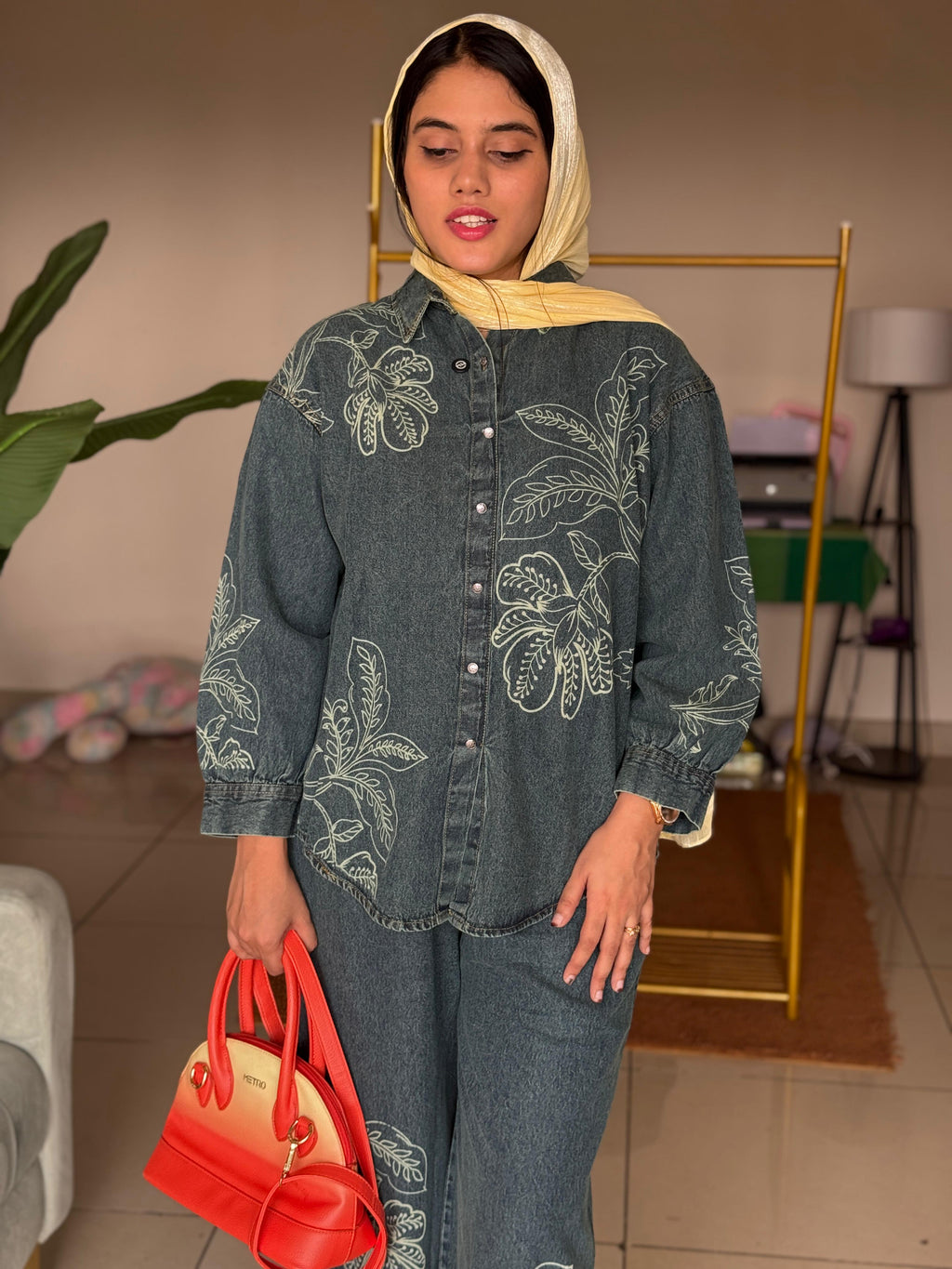 HIFI Leafy denim cordset