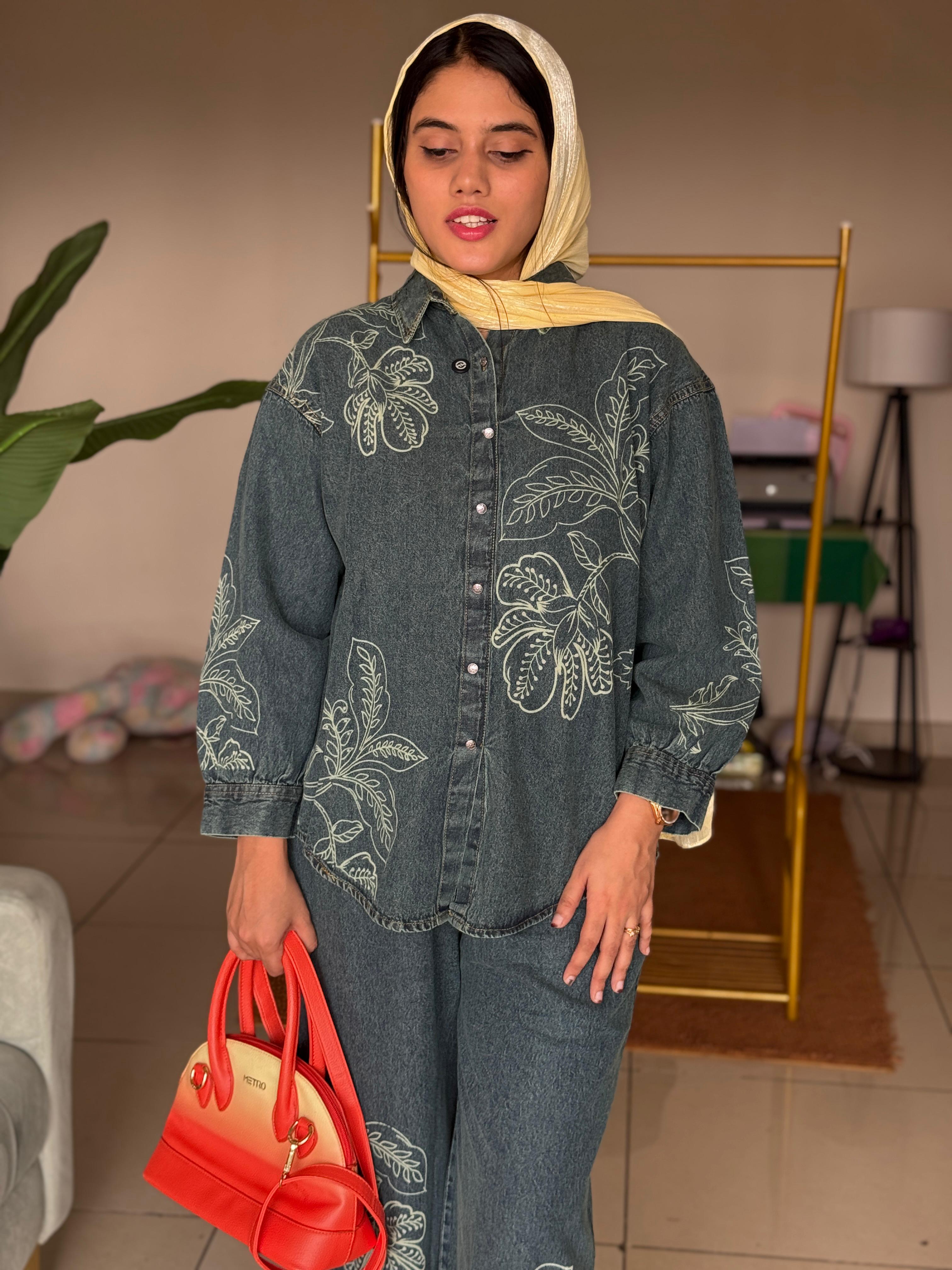 HIFI Leafy denim cordset