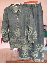 Greenish denim