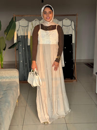 Beige with brown inner