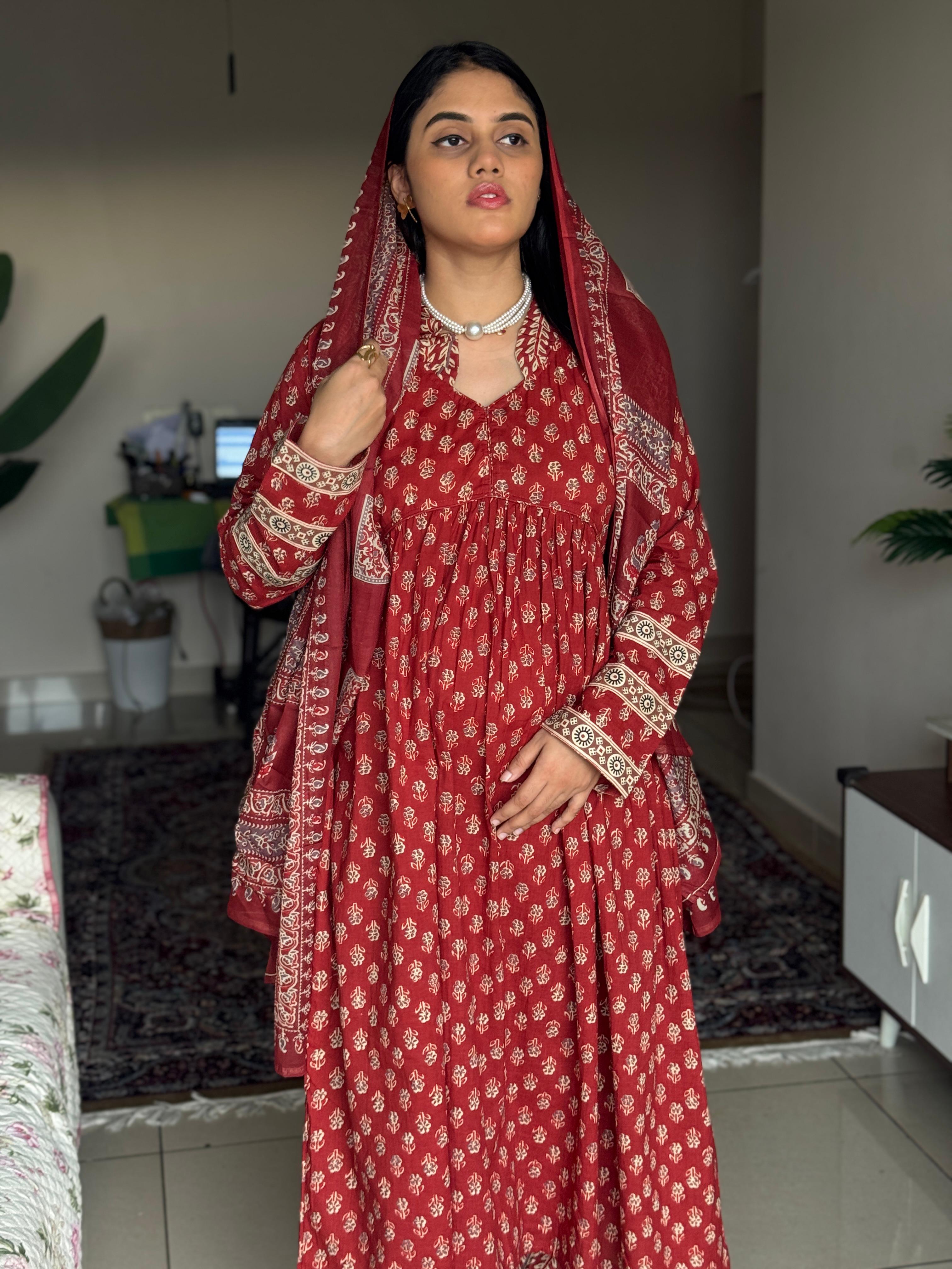 Hifi Ajrakh Cotton Rani 👑