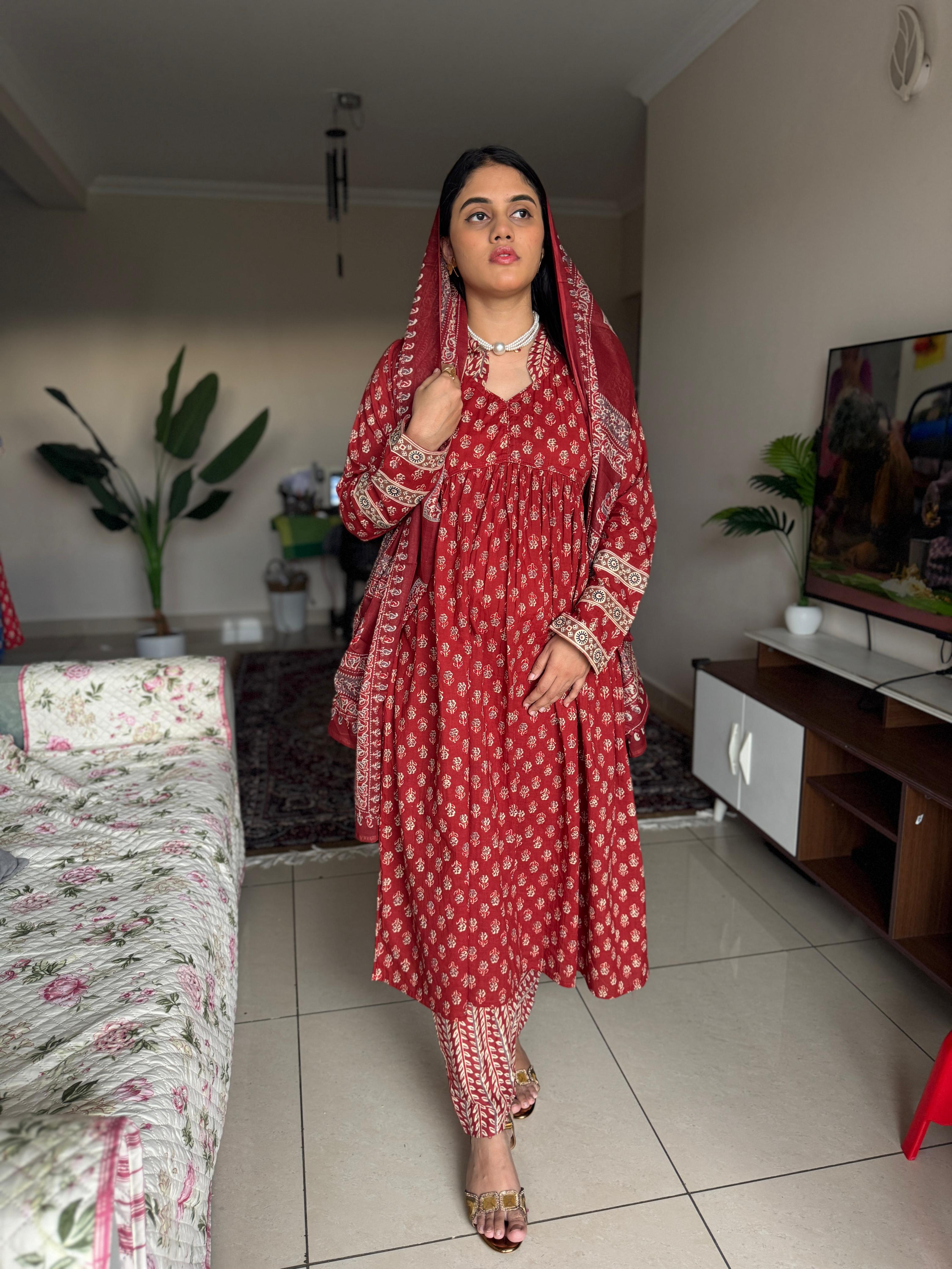 Hifi Ajrakh Cotton Rani 👑