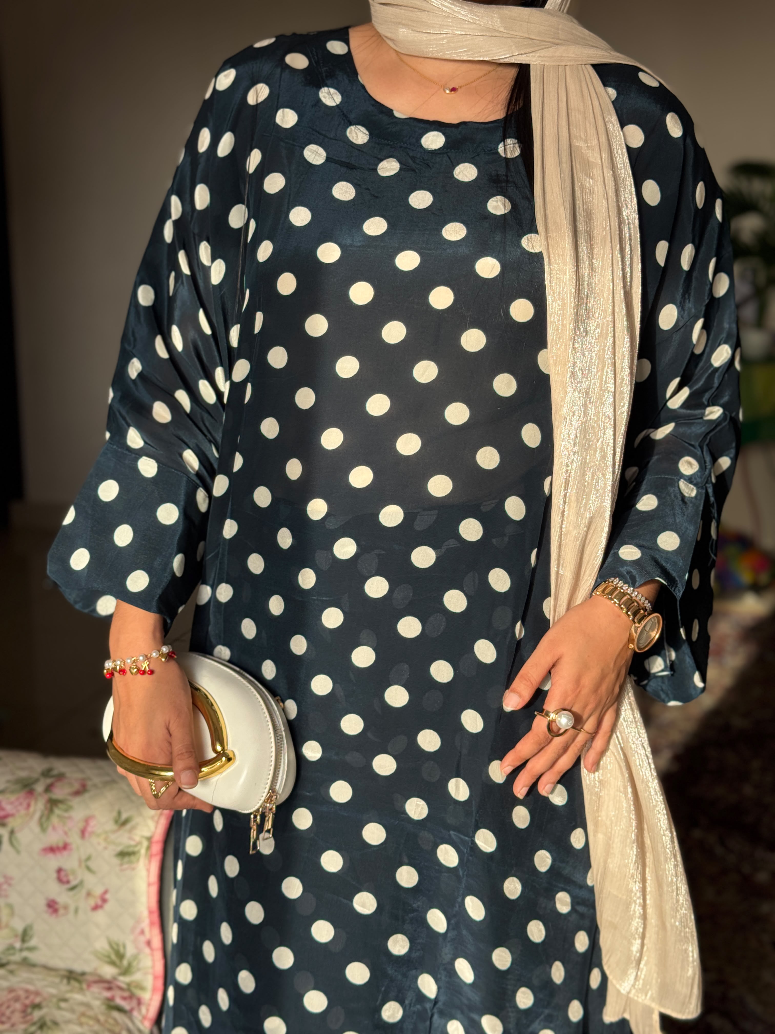 Hifi polka kaftan cordset Drop