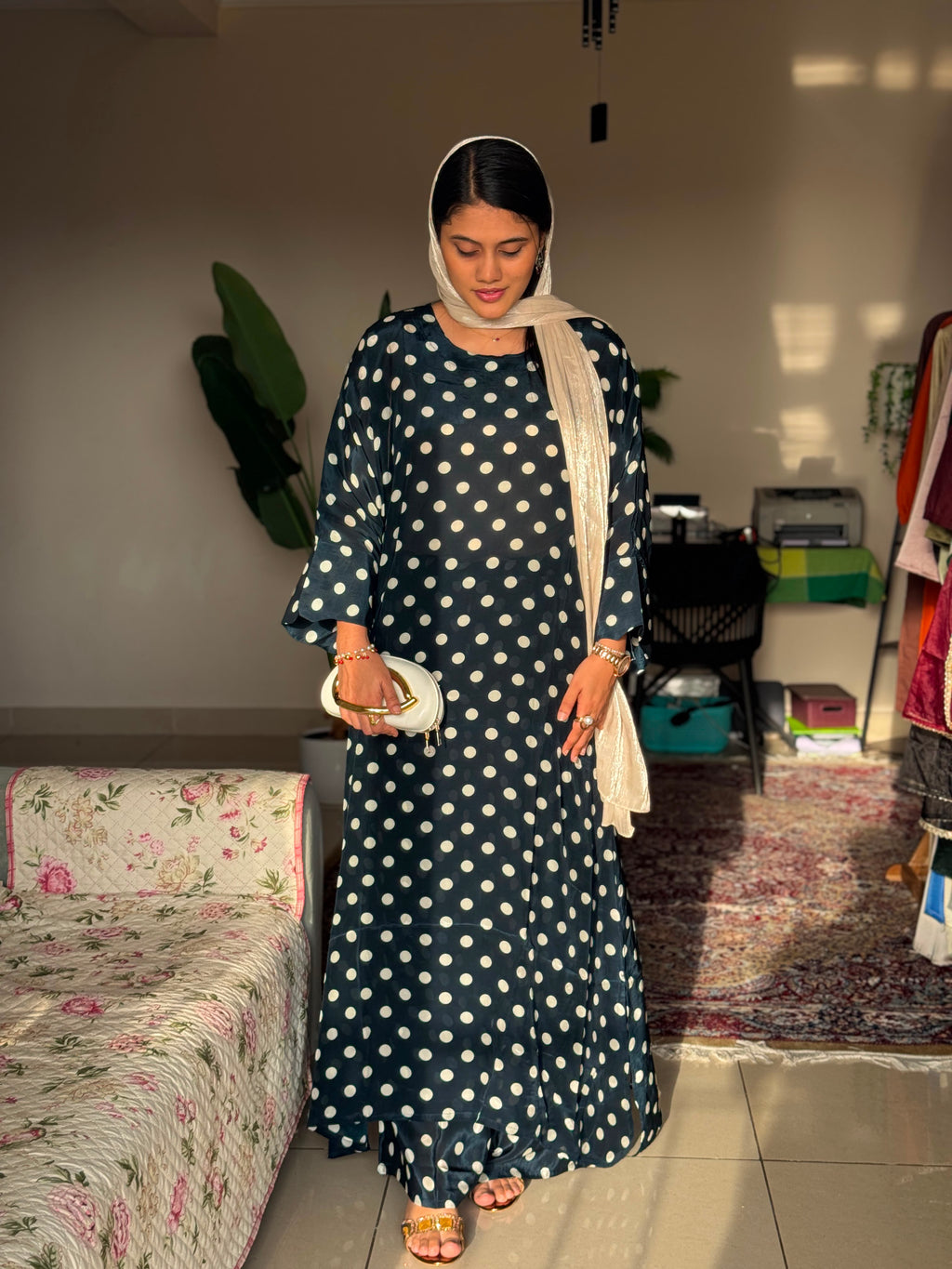 Hifi polka kaftan cordset Drop