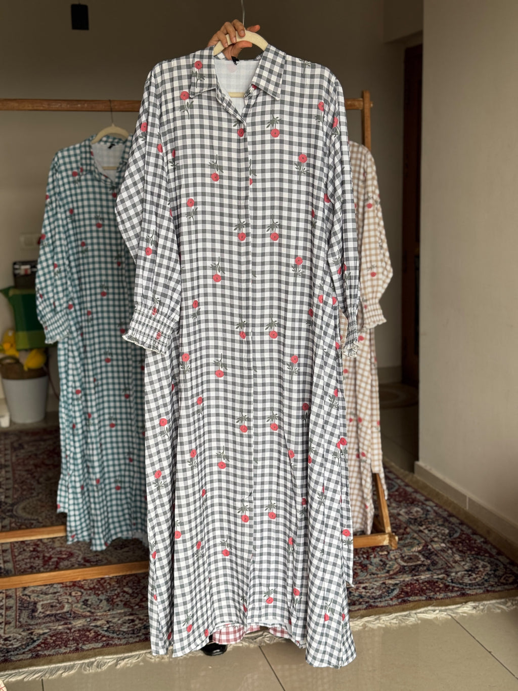 Hifi Checks berry Gown Drop