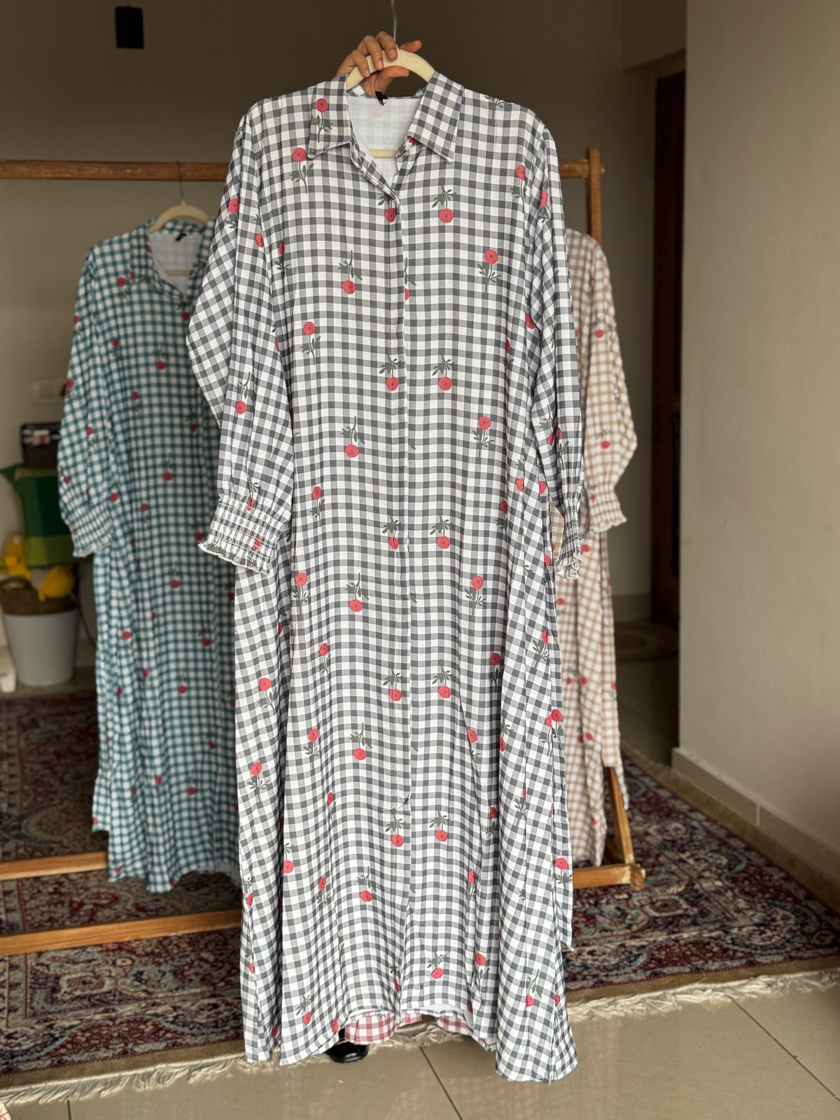 Hifi Checks berry Gown Drop