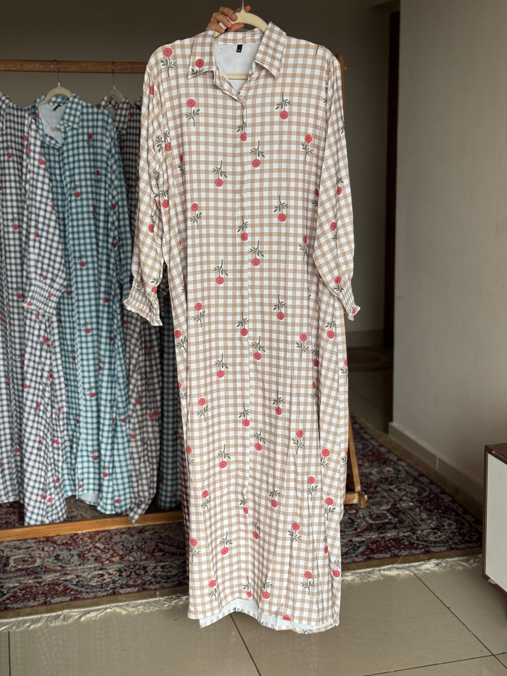 Hifi Checks berry Gown Drop