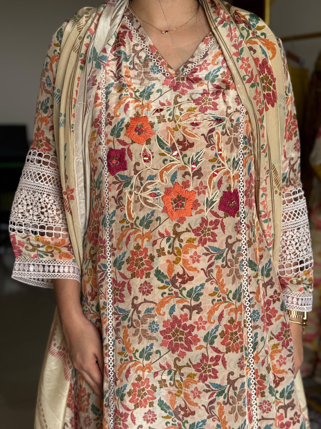 Hifi Pure Crepe Crochet Suit