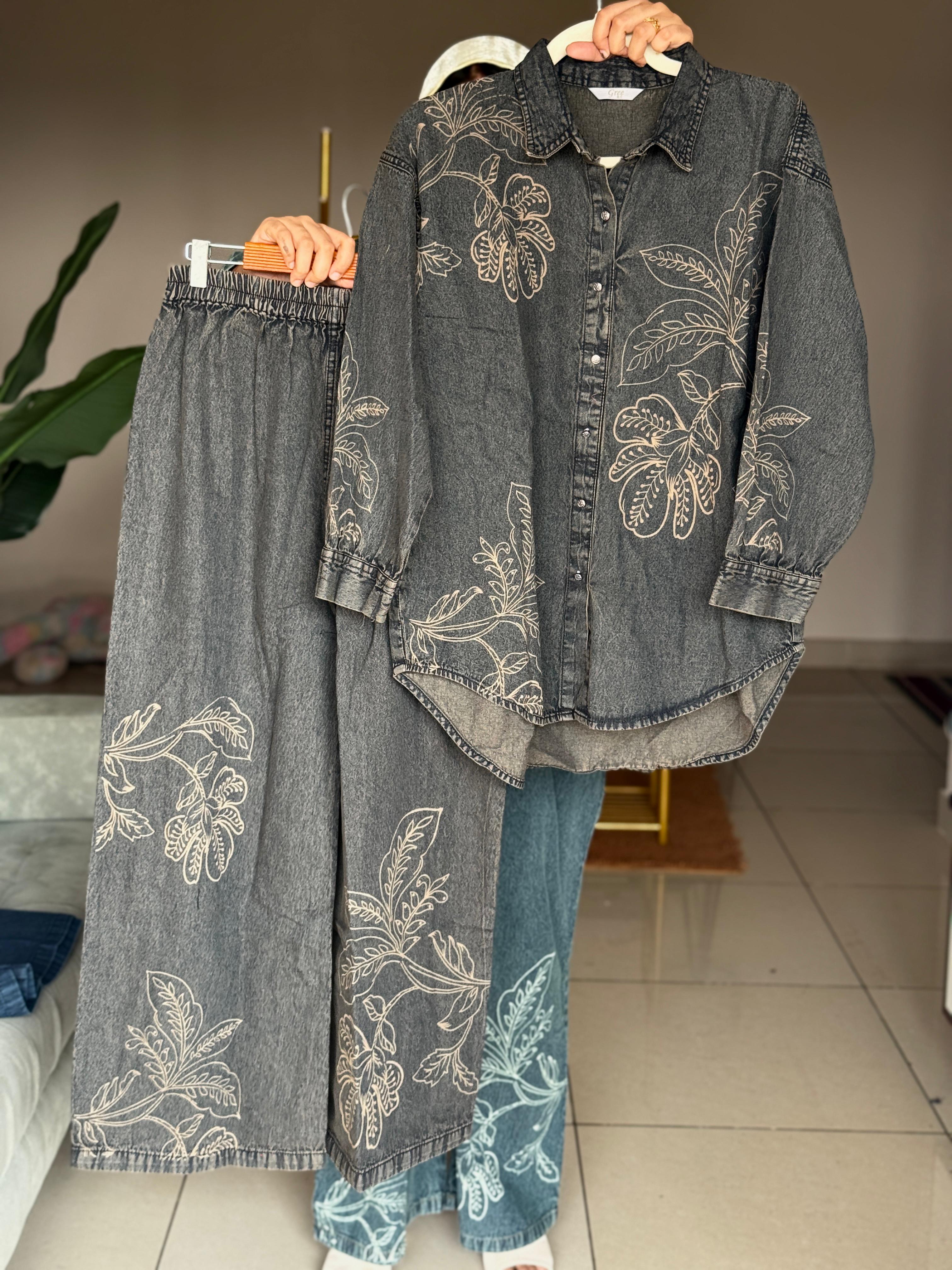 HIFI Leafy denim cordset