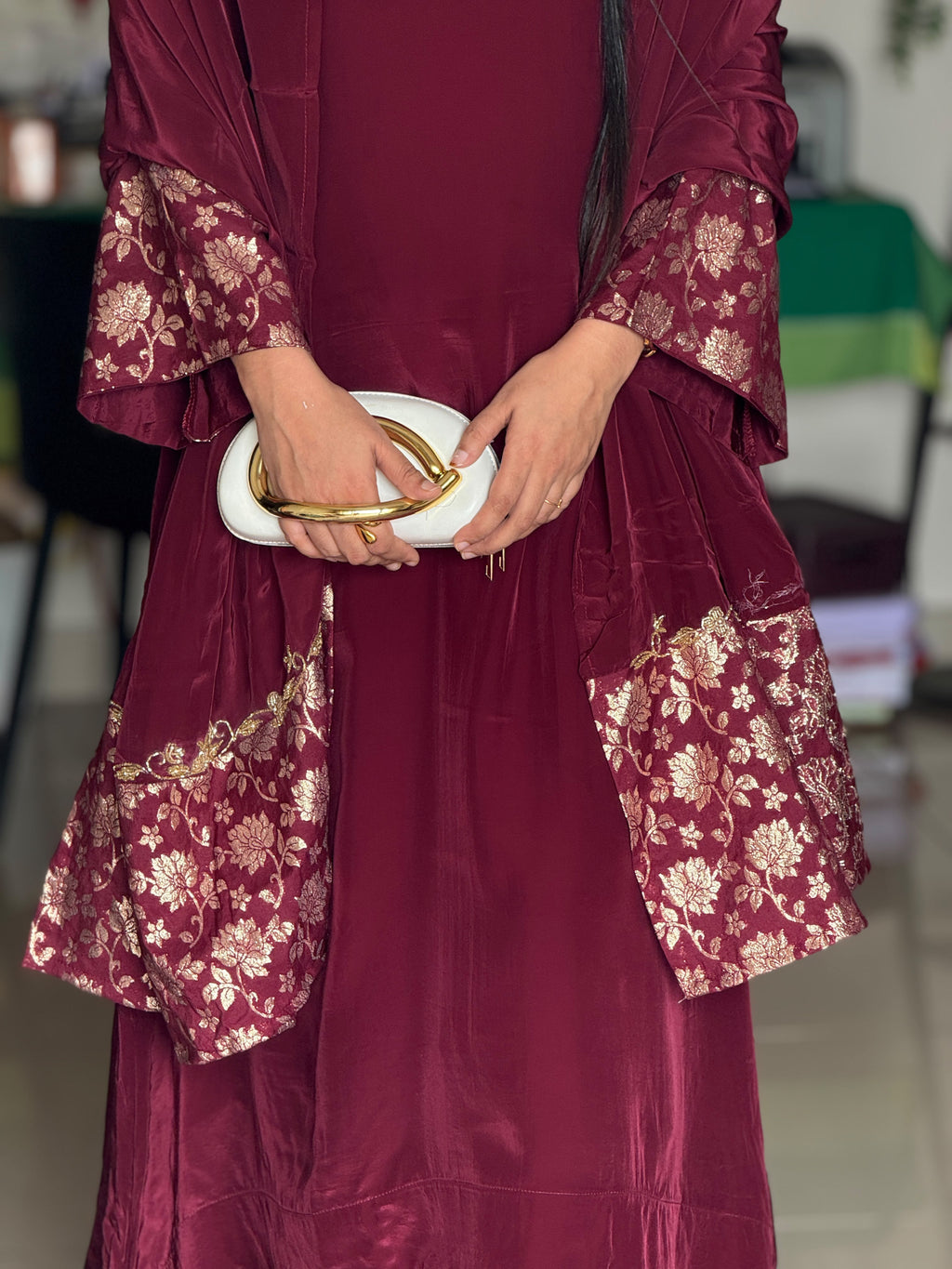 Hifi Sleeve Brocade Crepe Suit