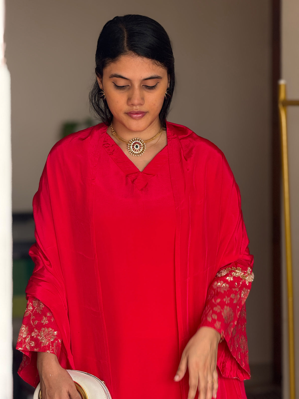 Hifi Sleeve Brocade Crepe Suit